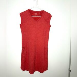 Toad & Co. Tomboy Sleeveless Dress Size Sz S Orange Red Two Pockets EUC